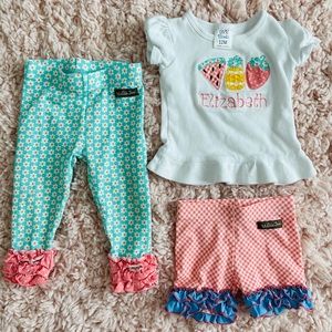 Elizabeth monogram with Matilda Jane bottoms set